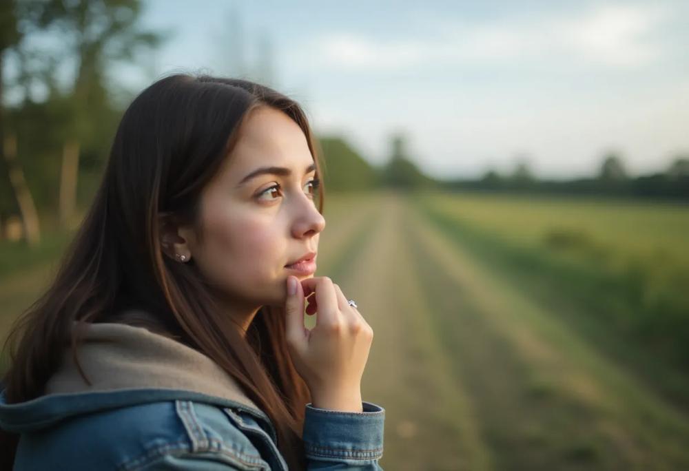 Pensive gaze